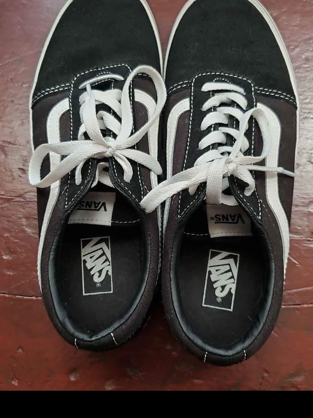Vans Black and White Classic Side Stripe Kids Sneakers